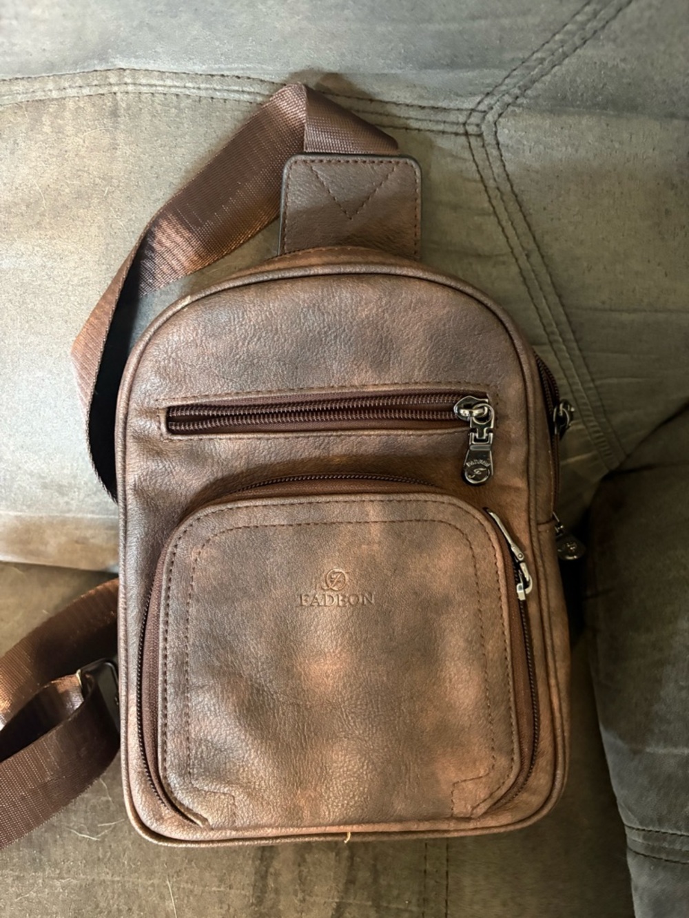 Brown Leather Crossbody Sling Bag for women